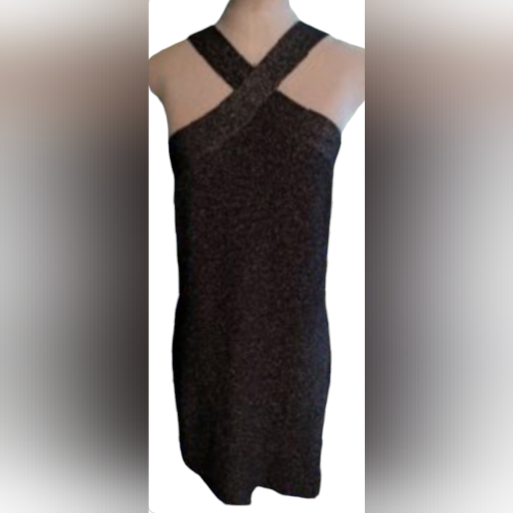 New W Tags. Dress. Knit. Black with sparkly metallic threads. Sexy.